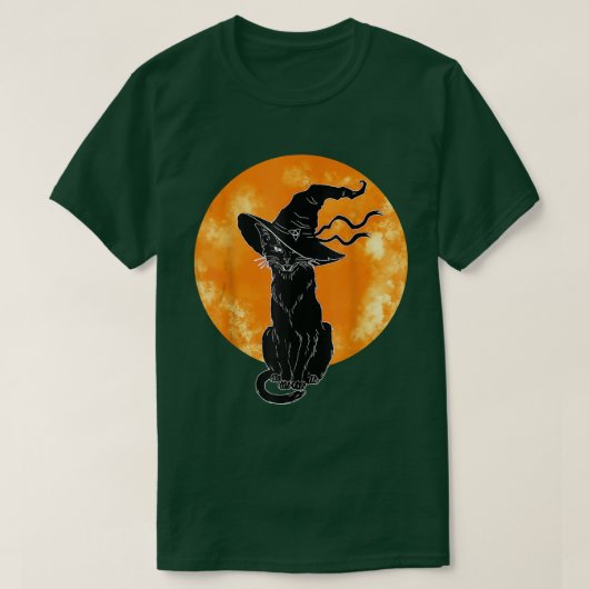 Scary Halloween Black Cat Costume Witch Ha T-shirt (Design voorkant)