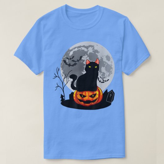  Scary Halloween Black Cat Costume Witch Ha T-shirt (Design voorkant)