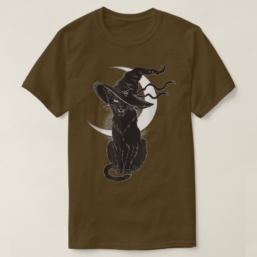  Scary Halloween Black Cat Costume Witch Ha T-shirt (Design voorkant)