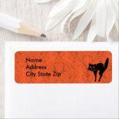 Scary Halloween Black Cat Etiket (Insitu)