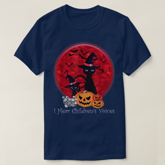 Scary Halloween Black Cat Funny Witch Herfst T-shirt (Design voorkant)