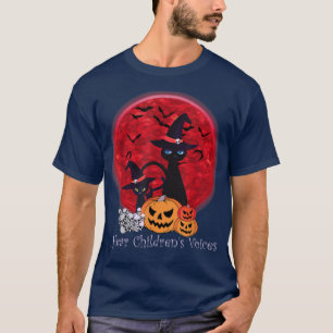  Scary Halloween Black Cat Funny Witch Herfst T-shirt