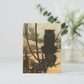 Scary Halloween Black Cat  Rackham Briefkaart (Staand voorkant)