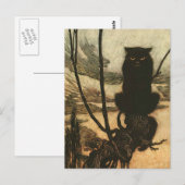 Scary Halloween Black Cat  Rackham Briefkaart (Voorkant / Achterkant)