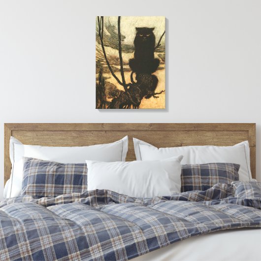 Scary Halloween Black Cat  Rackham Canvas Afdruk (Insitu (Slaapkamer))