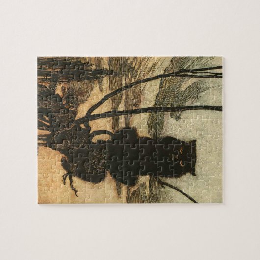 Scary Halloween Black Cat  Rackham Legpuzzel (Horizontaal)