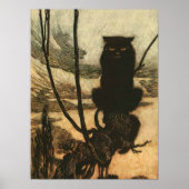 Scary Halloween Black Cat  Rackham Poster (Voorkant)