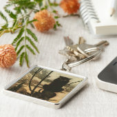 Scary Halloween Black Cat  Rackham Sleutelhanger (Zijkant)