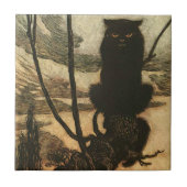 Scary Halloween Black Cat Rackham Tegeltje (Voorkant)