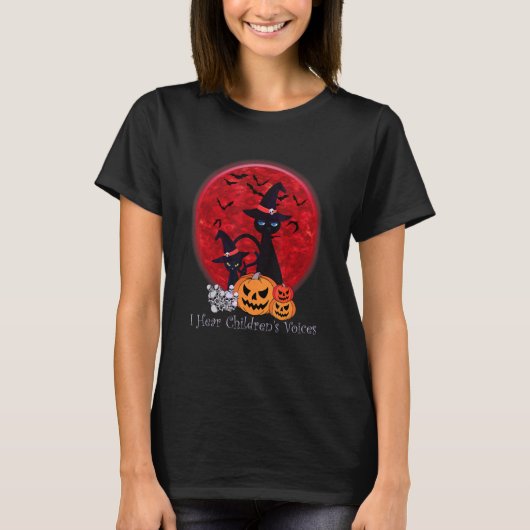  Scary Halloween Black Cat Witch Herfst Seaso T-shirt (Voorkant)