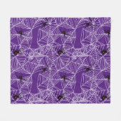 Scary Halloween Black Widow Spider Web Patroon Fleece Deken (Voorkant (Horizontaal))
