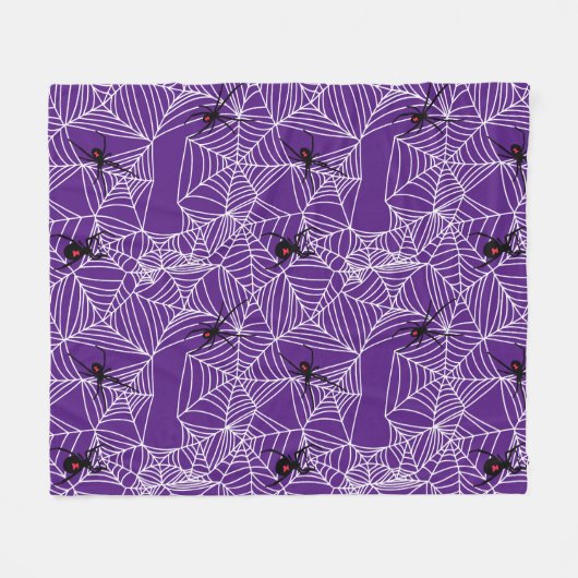 Scary Halloween Black Widow Spider Web Patroon Fleece Deken (Voorkant (Horizontaal))
