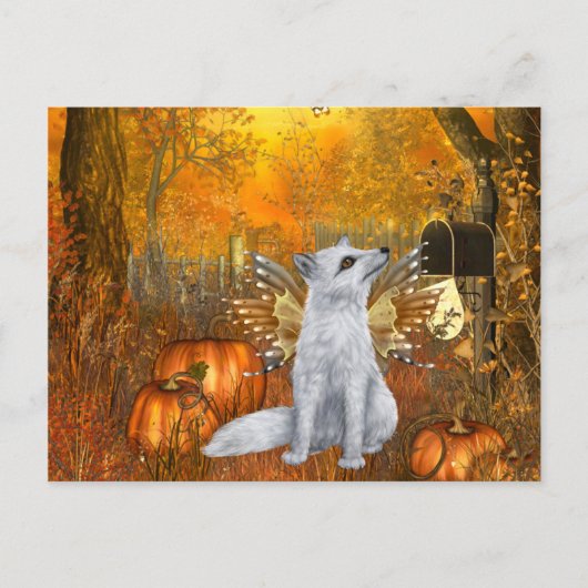 Scary Halloween Briefkaart met Fairy Fox (Voorkant)