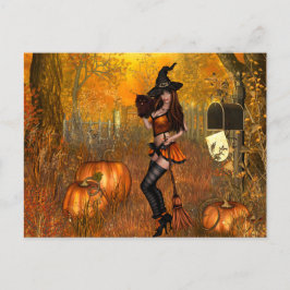Scary Halloween Briefkaart met heks