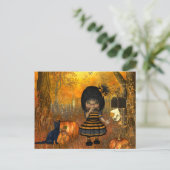Scary Halloween Briefkaart met Little Girl (Staand voorkant)