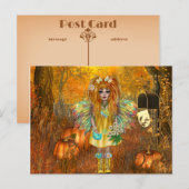 Scary Halloween Briefkaart with Woodland Fairy (Voorkant / Achterkant)