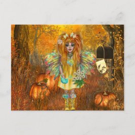 Scary Halloween Briefkaart with Woodland Fairy