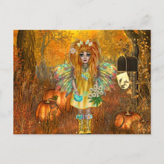Scary Halloween Briefkaart with Woodland Fairy (Voorkant)