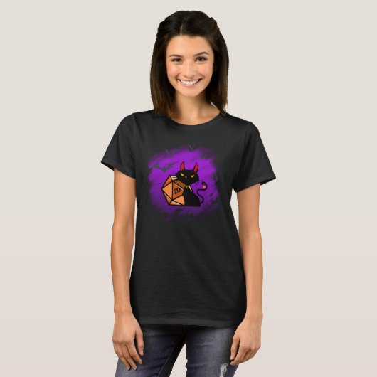 Scary Halloween cat T-Shirt (Voorkant volledig)