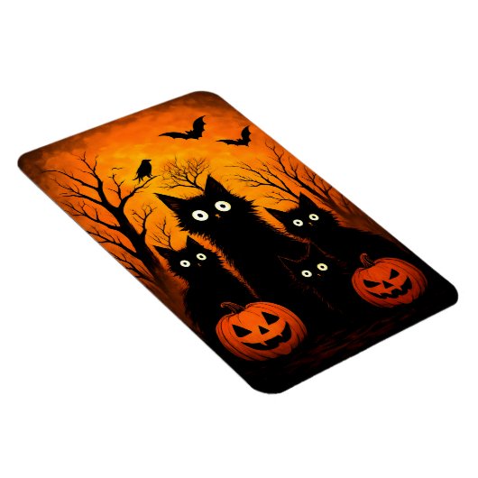 Scary Halloween Cats and Bats Design | Dark Horror Magneet (Rechterzijde)