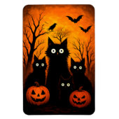 Scary Halloween Cats and Bats Design | Dark Horror Magneet (Verticaal)