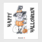Scary Halloween Character met aangepaste tekst Sticker (Vel)