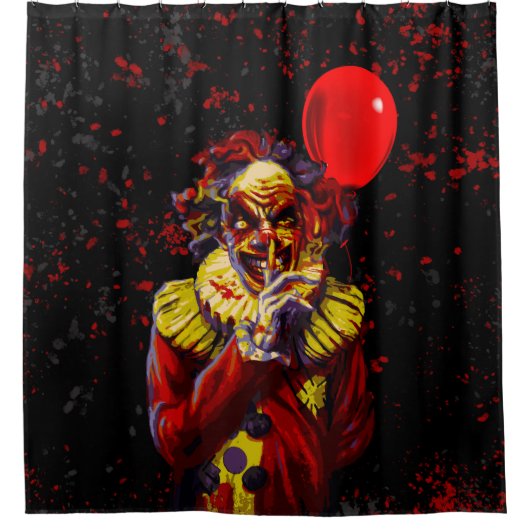 Scary Halloween Clown Costume Party Douchegordijn (Voorkant)