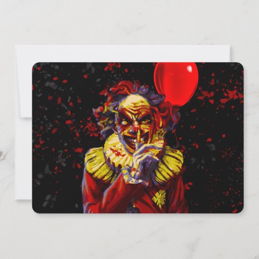 Scary Halloween Clown Costume Party Kaart (Achterkant)