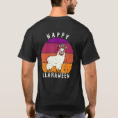 Scary Halloween Clown Llama Pun Happy Llamaween T-shirt (Achterkant)