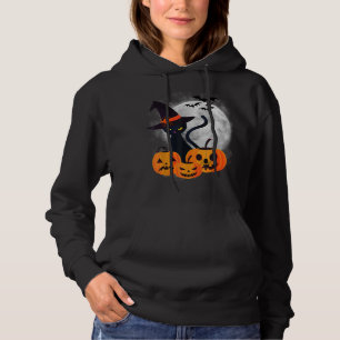 Scary Halloween Costume Black Cat Witch Ha Hoodie
