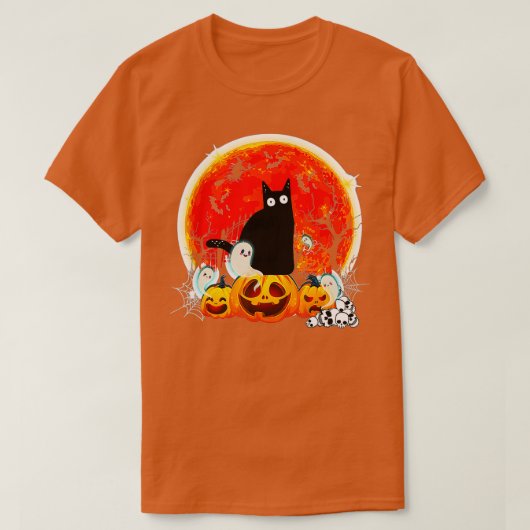  Scary Halloween Costume Black Cat Witch Ha T-shirt (Design voorkant)