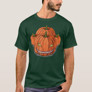 Scary Halloween Costume Jack O Lantern Spooky Pump T-shirt