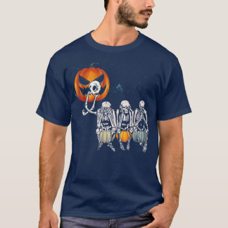 Scary Halloween Costume Pumpkin Skeletons Jack o L T-shirt