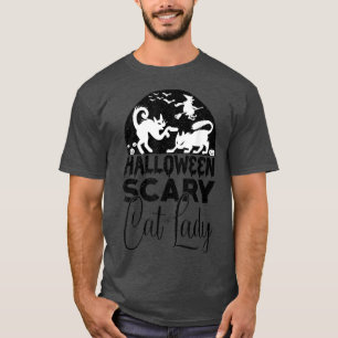 Scary Halloween Costume Scary Cat Lady Wit T-shirt