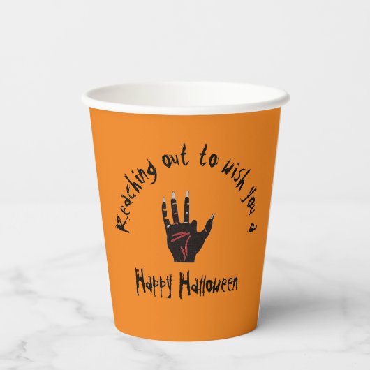 Scary Halloween Dead Hand Papieren Bekers (Achterkant)