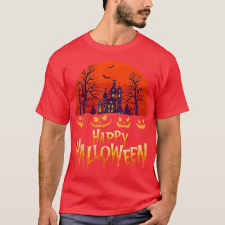 Scary Halloween Design Broom gegraveerd Dachshund  T-shirt
