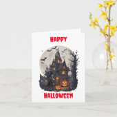 Scary Halloween Design Wenskaart Kaart (Gele Bloem)