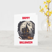 Scary Halloween Design Wenskaart Kaart (Gele Bloem)