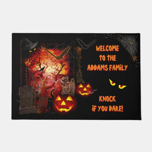 Scary Halloween door Mat (aanpasbaar) (Voorkant)