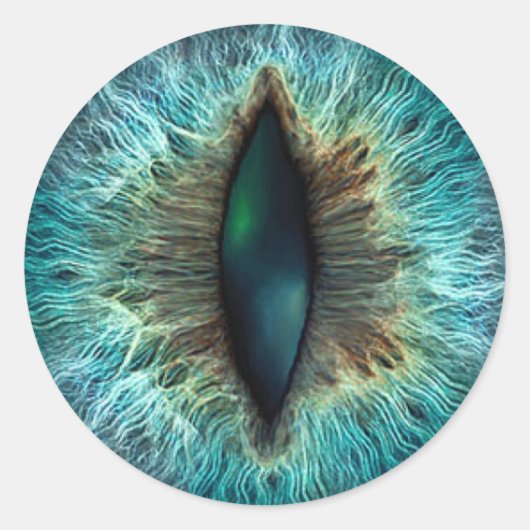 Scary Halloween Dragon Eyeball Ronde Sticker (Voorkant)