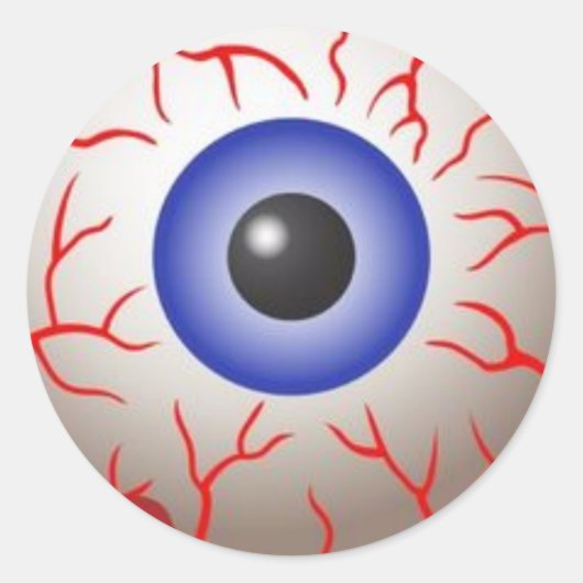 Scary Halloween Eyeball Ronde Sticker (Voorkant)