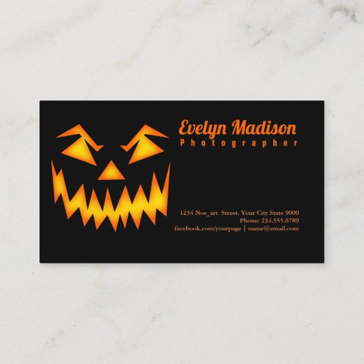 Scary Halloween Face y567 Visitekaartje (Achterkant)