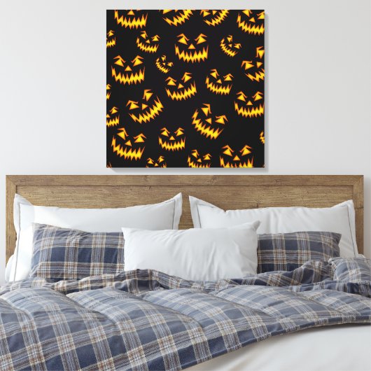 Scary Halloween Faces Canvas Afdruk (Insitu (Slaapkamer))