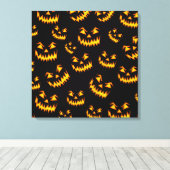 Scary Halloween Faces Canvas Afdruk (Insitu (Houten vloer))