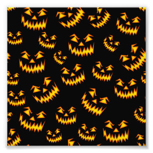 Scary Halloween Faces Foto Afdruk