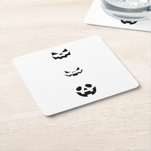 Scary Halloween Faces Kartonnen Onderzetters (Schuin)