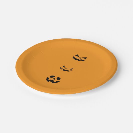 Scary Halloween Faces Papieren Bordje (Gekanteld)