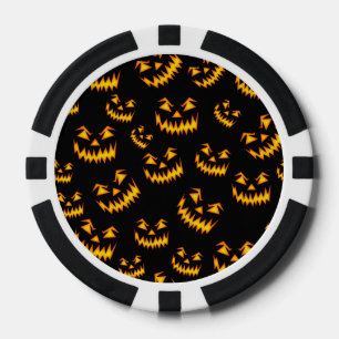 Scary Halloween Faces Poker Chips