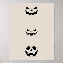 Scary Halloween Faces Poster