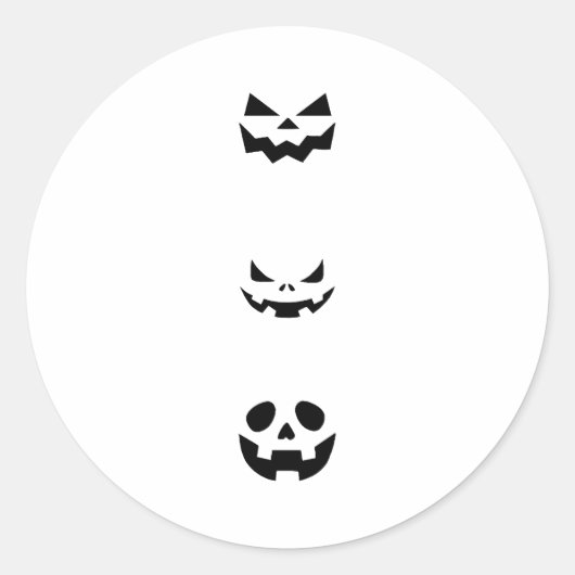 Scary Halloween Faces Ronde Sticker (Voorkant)